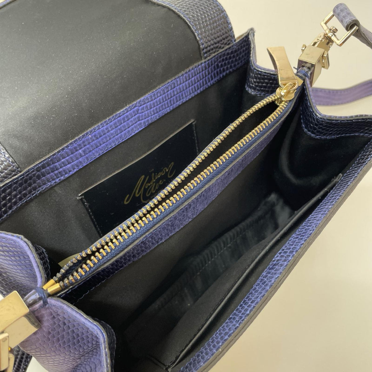 ショルダーバッグ Madison avenue collection アリゲーター ネイビー ネイビー