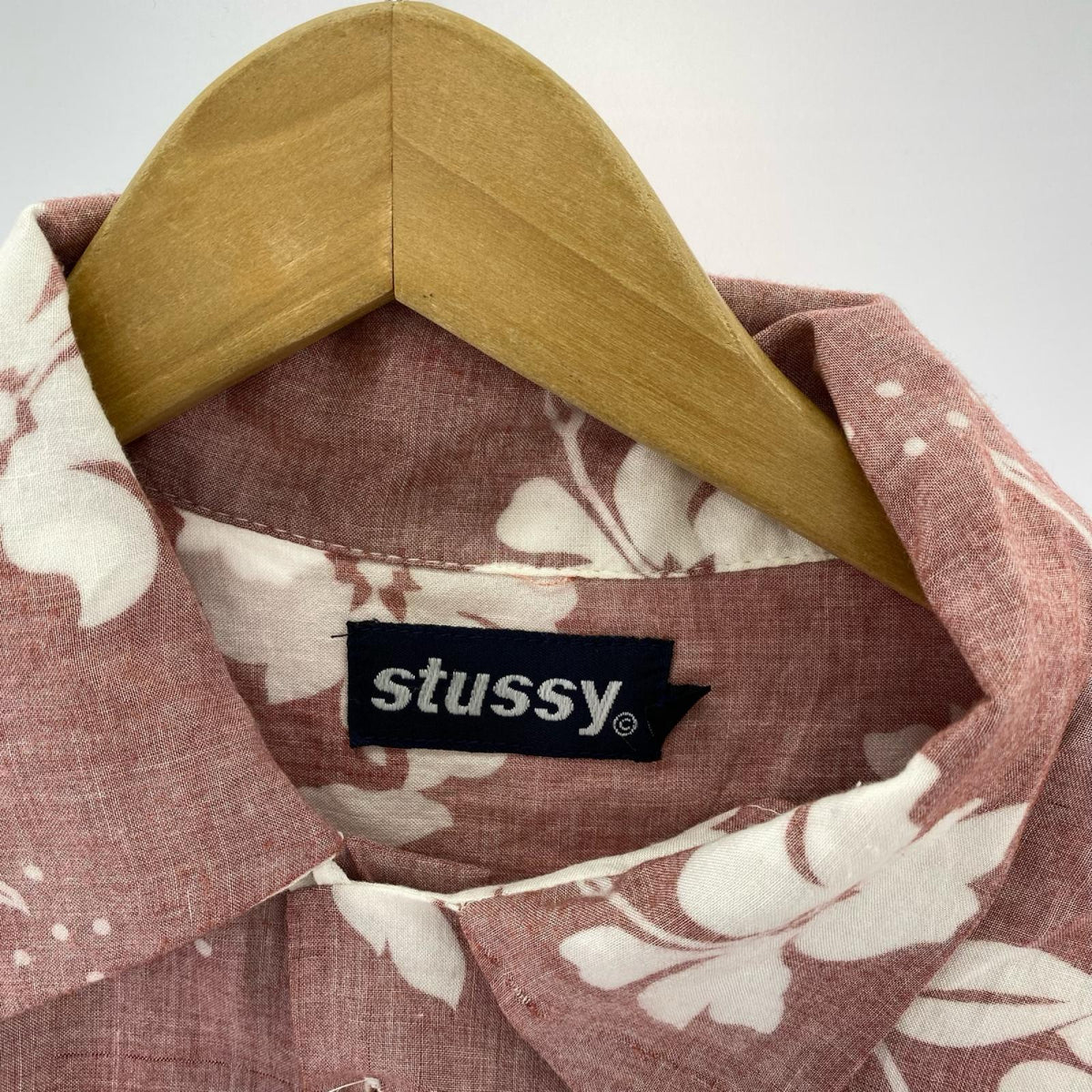 半袖シャツ old stussy 開襟 アロハシャツ M レッド