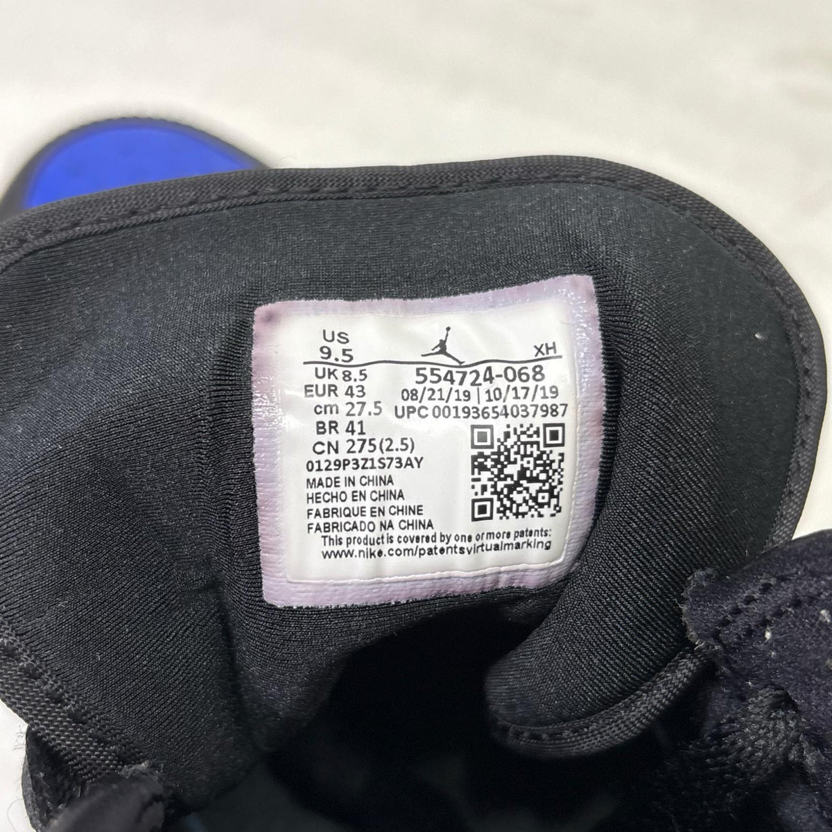 スニーカー Air Jordan 1 Mid Black/Blue 27.5cm (US9 1/2 UK9 EU45) ブルー