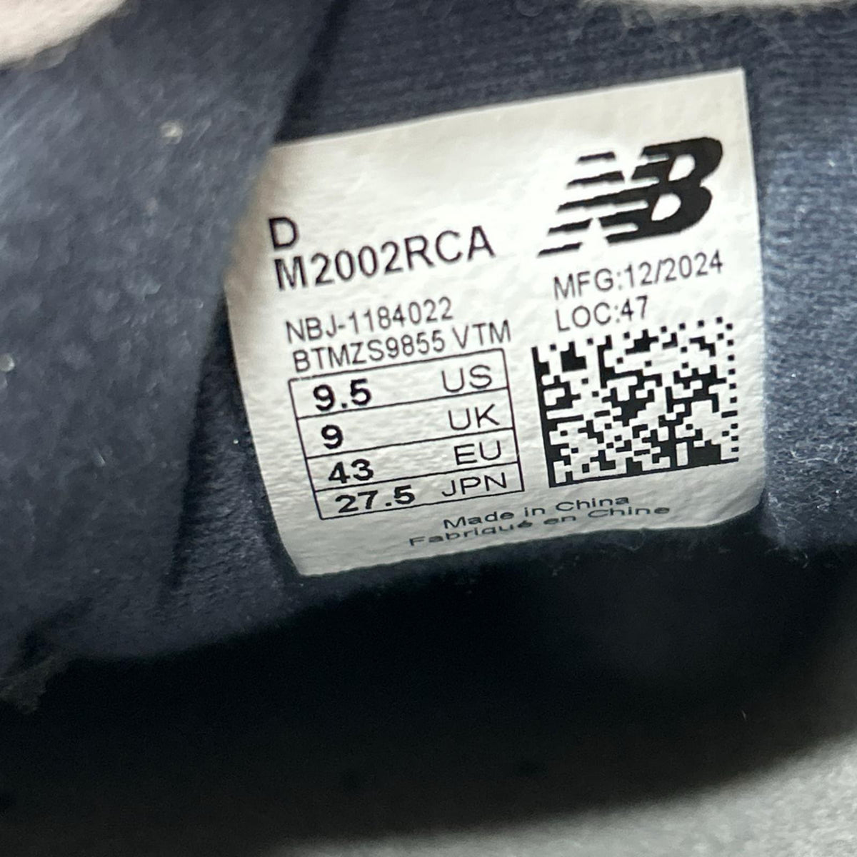 スニーカー m2002rca navy 27.5cm 27.5cm (US9 1/2 UK9 EU45) ネイビー