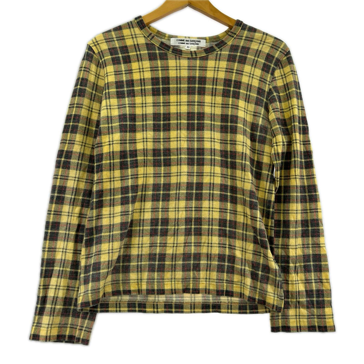 半袖Tシャツ COMME des GARCONS 12AW コムコム LSウールカットソー チェック RJ-T017(XS)