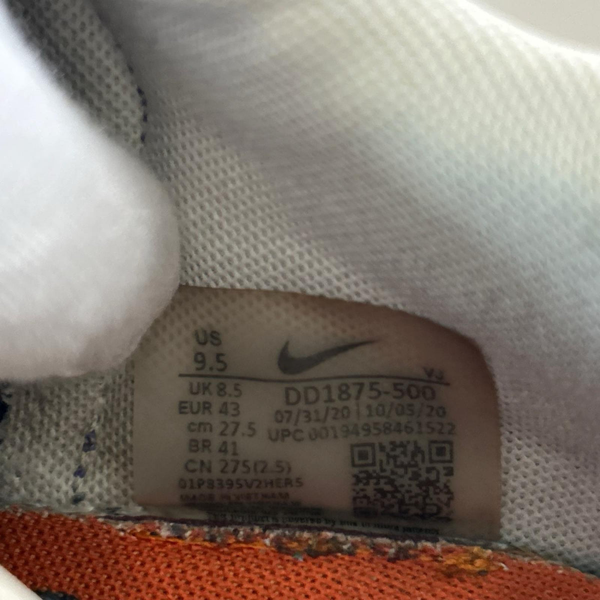 スニーカー VAPORWAFFLE/SACAI DARK IRIS/CAMPFIRE ORANGE DD1875-500 27.5cm (US9 1/2 UK9 EU45) パープル
