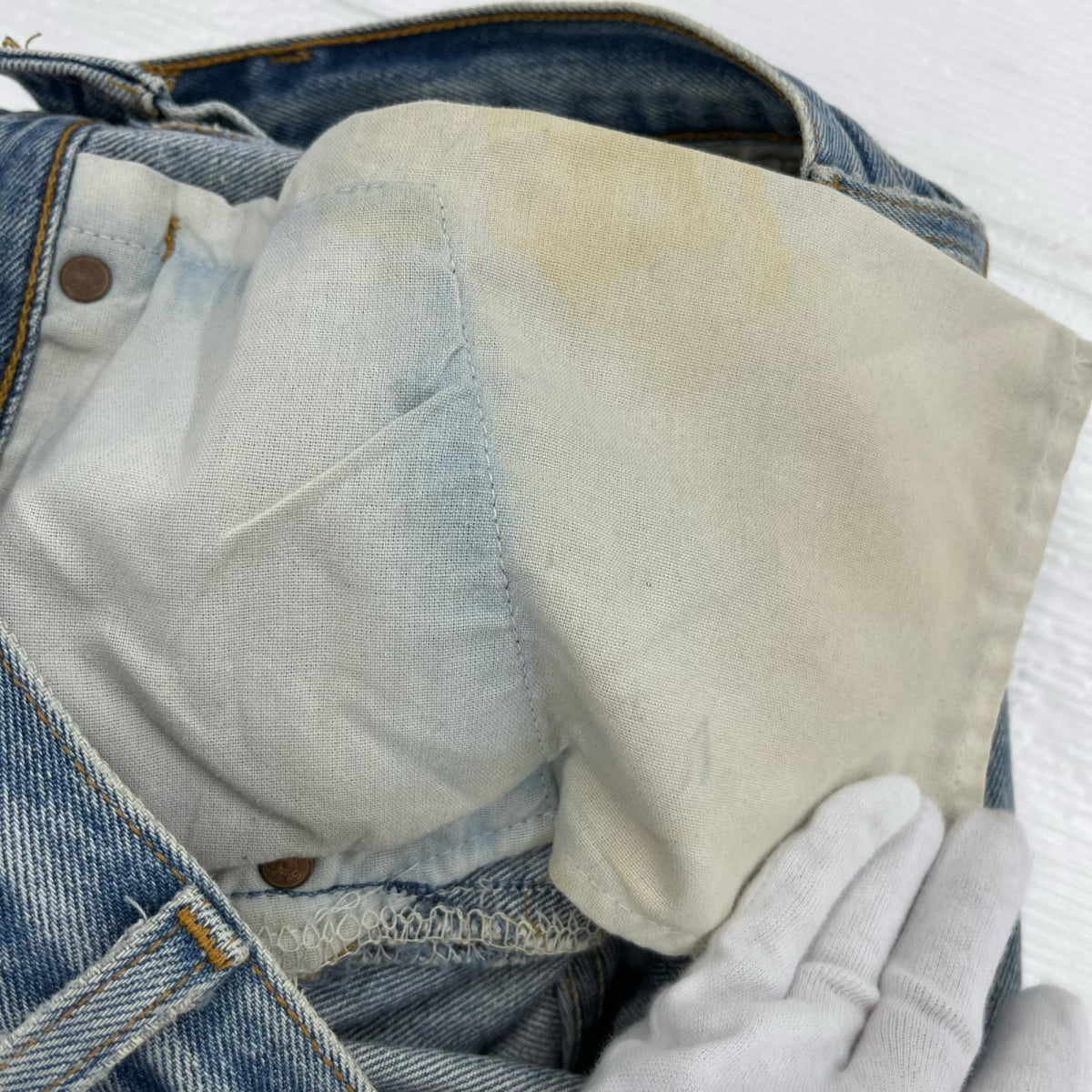 デニムパンツ 501 USA製 ダメージ サックス