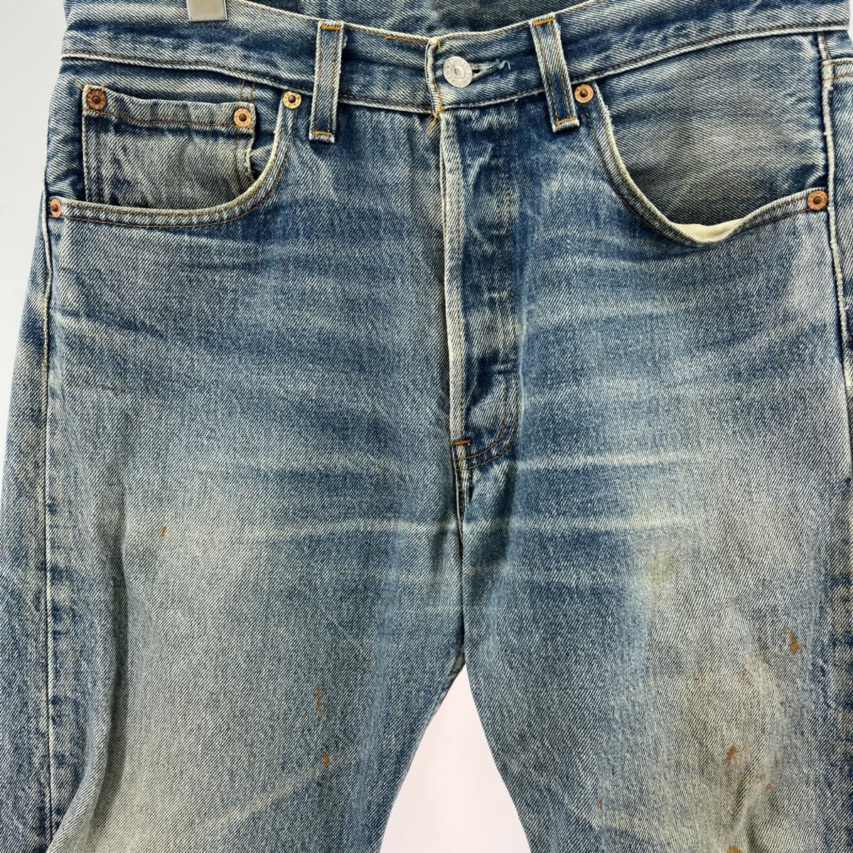 デニムパンツ 501 USA製 ダメージ サックス