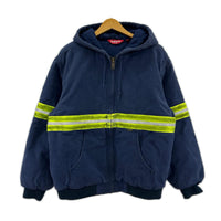 ジャケット reflective stripe hooded work jacket M ブルー