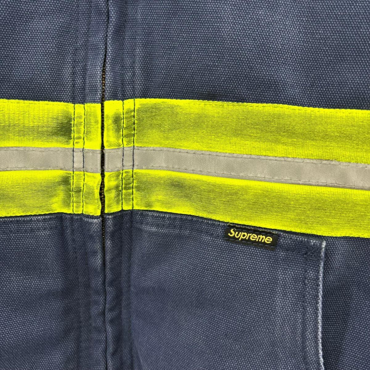 ジャケット reflective stripe hooded work jacket M ブルー