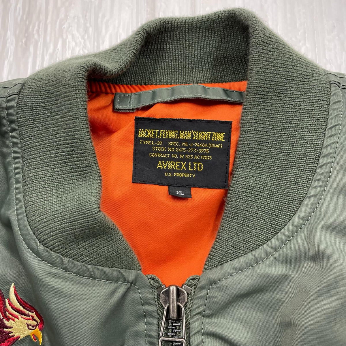 ジャケット L-2 5th AIR FORCE(XL) カーキ