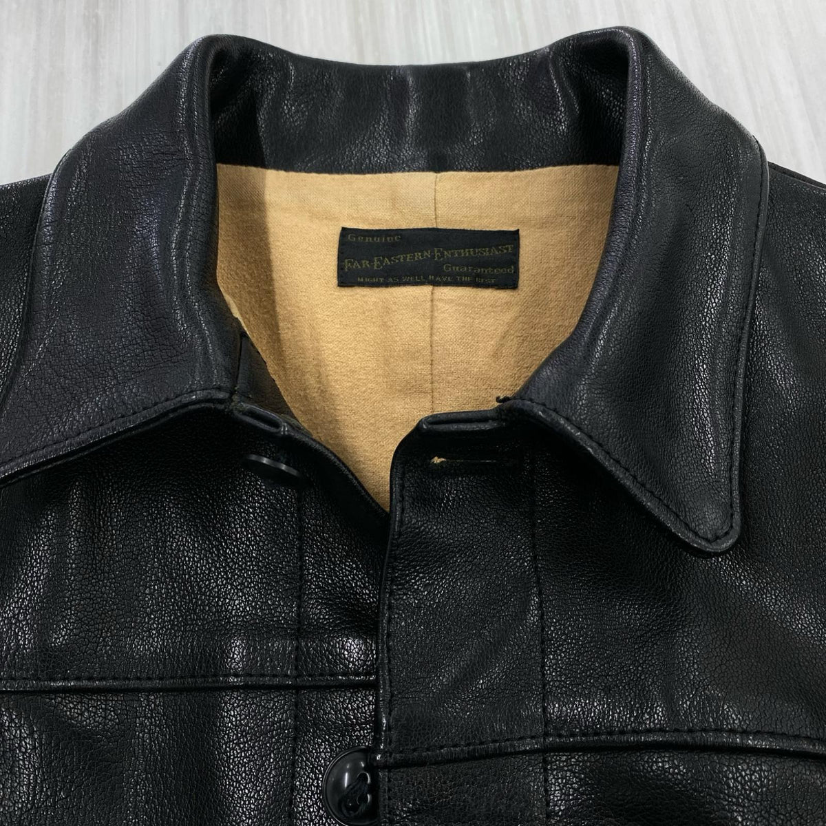 ジャケット FAR EASTERN ENTHUSIAST DESERPA TYPE 1ST レザートラッカージャケット S ブラック S ブラック