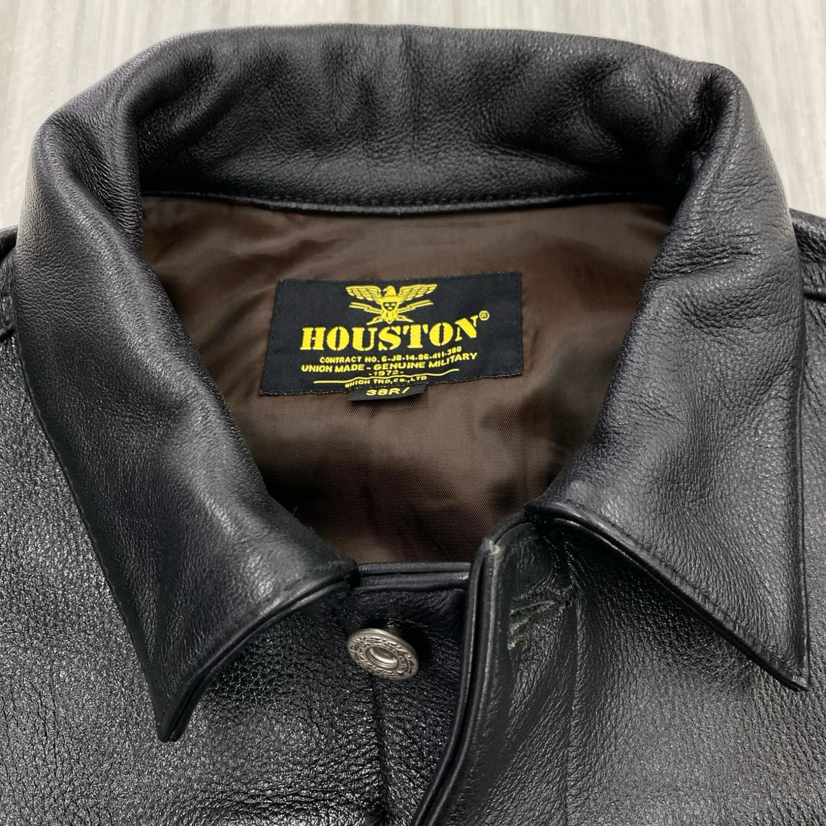 ジャケット HOUSTON COW LEATHER TRACK JACKET 38R ブラック ブラック