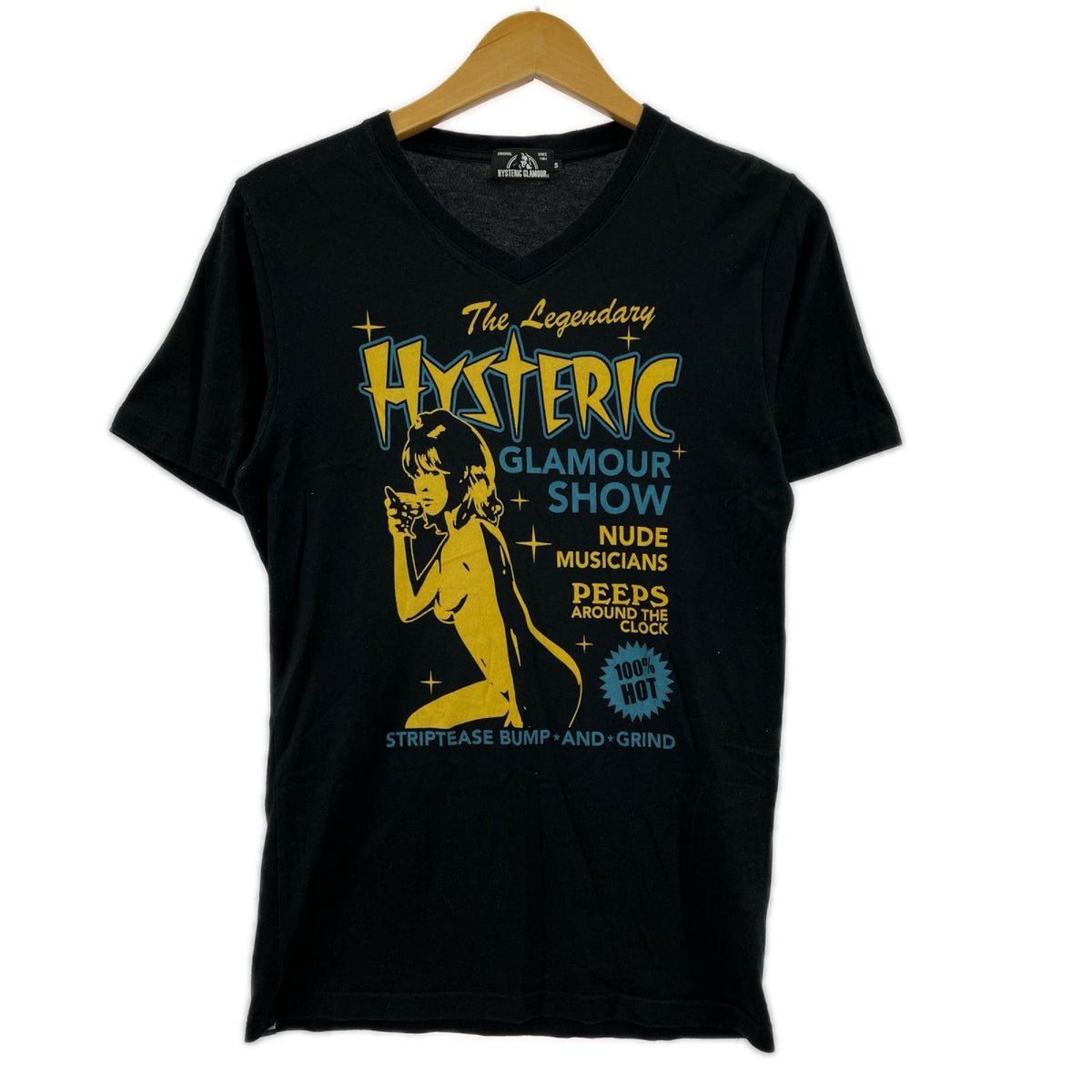 半袖Tシャツ ANOTHER NIGHT pt Vネック Tee S BLK S ブラック