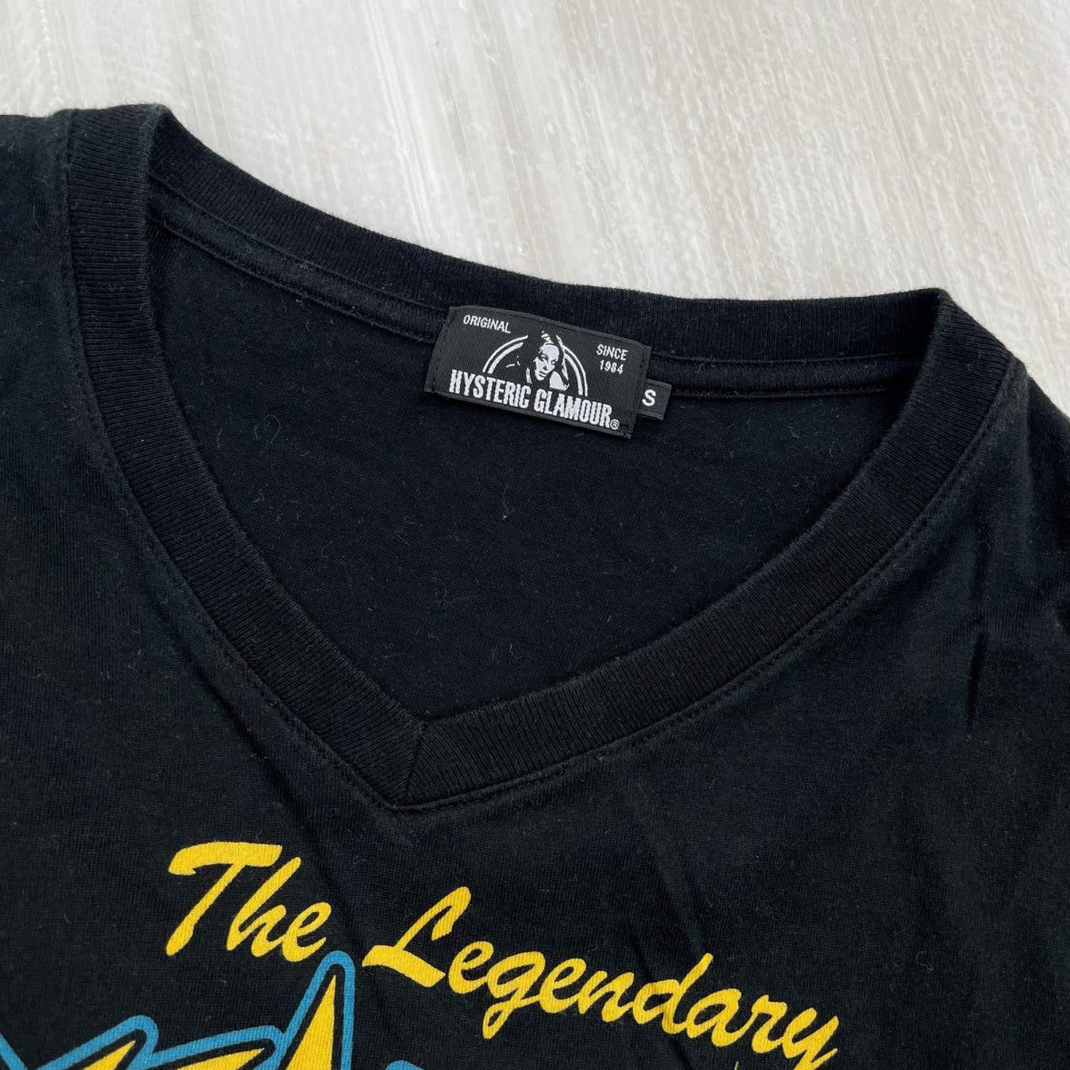 半袖Tシャツ ANOTHER NIGHT pt Vネック Tee S BLK S ブラック