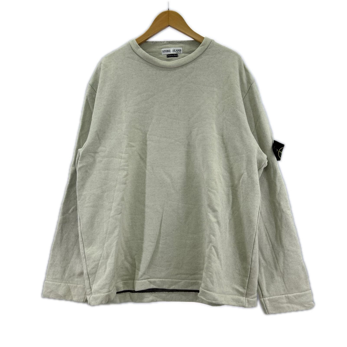 スウェット STONE ISLAND 00s Paul Harvey 切替デザインスウェット XL アイボリー