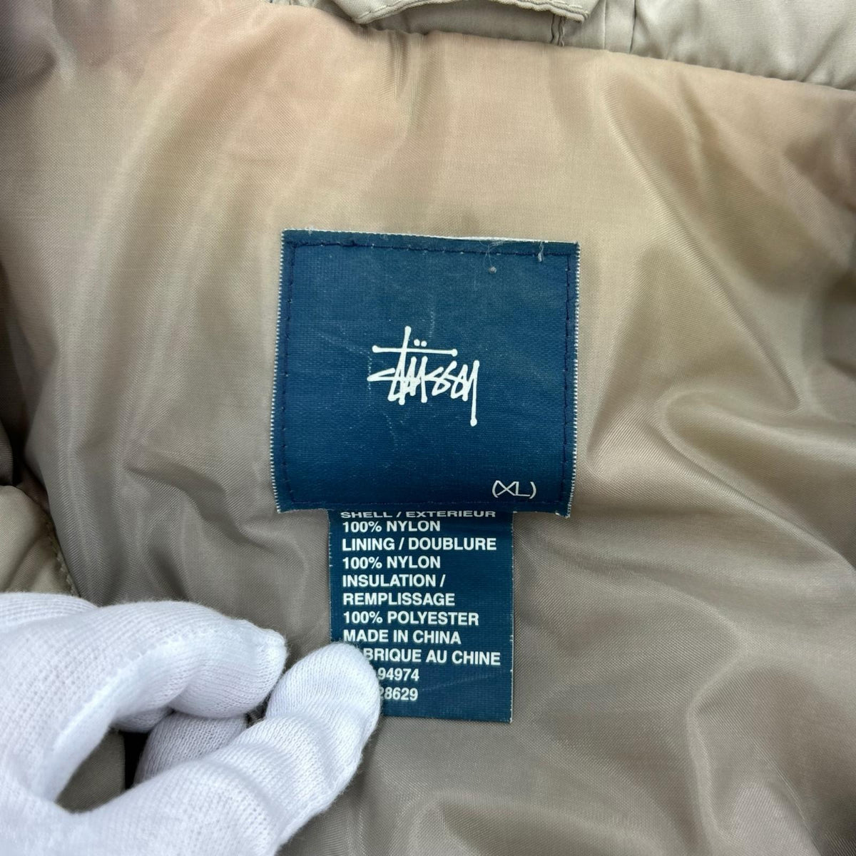 ミリタリージャケット STUSSY 中綿 ナイロン ミリタリージャケット XL ベージュ ベージュ