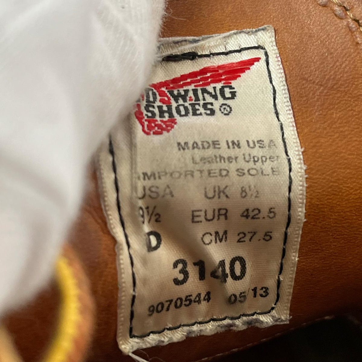 ブーツ RED WING CLASSIC CHUKKA 27.5 3140 ブラウン 27.5cm (US9 1/2 UK9 EU45) ブラウン