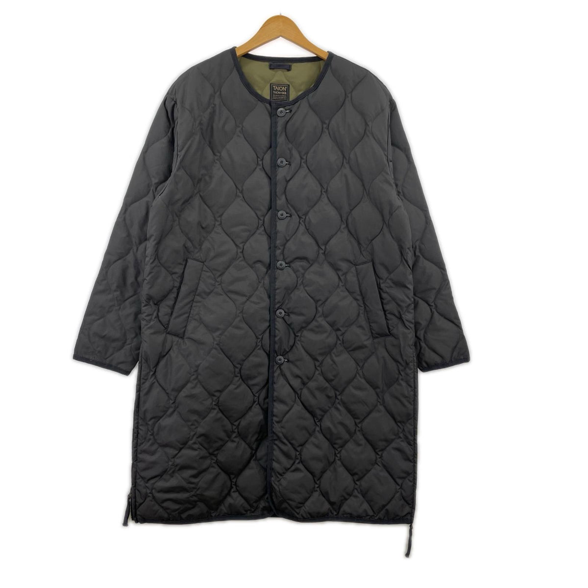ダウンジャケット ミリタリー クルーネック ダウンコート 黒 (XL) LL ブラック