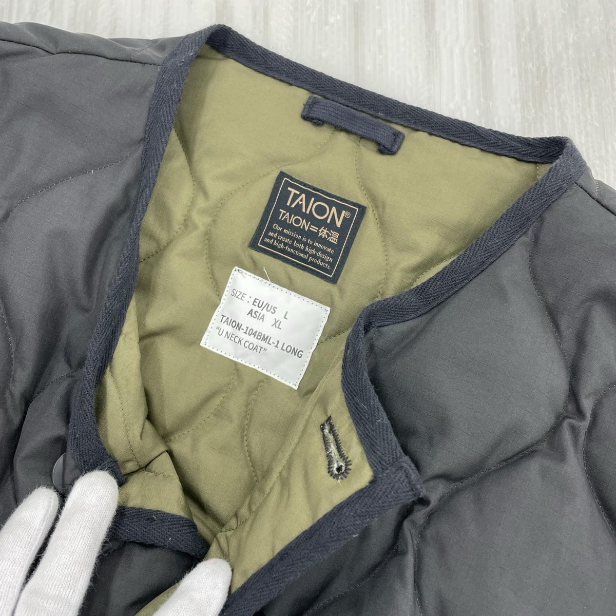 ダウンジャケット ミリタリー クルーネック ダウンコート 黒 (XL) LL ブラック