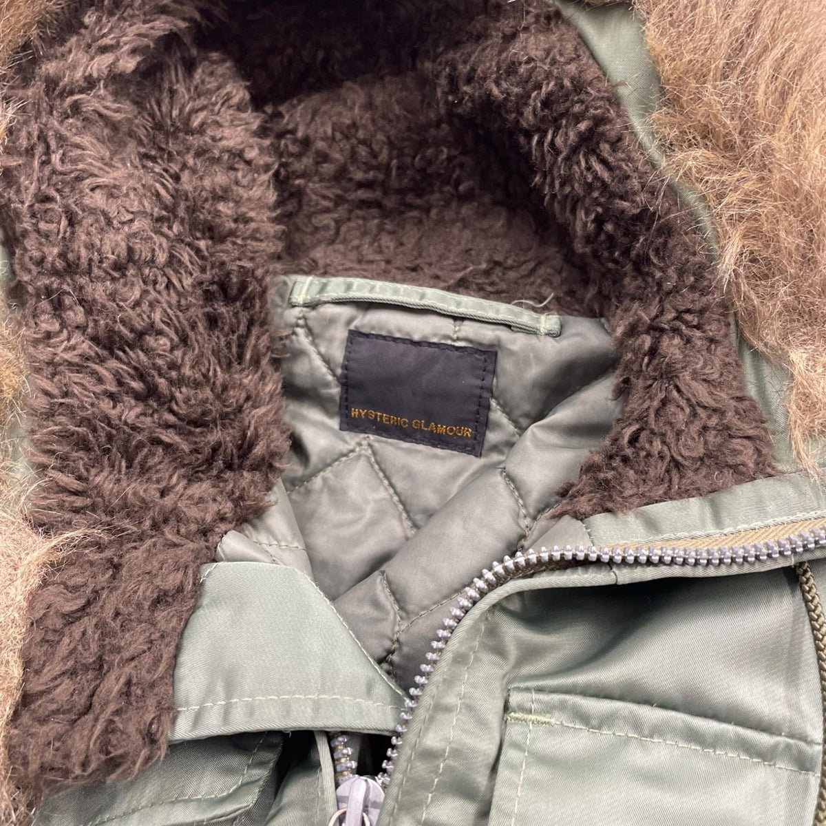 ブルゾン HYSTERIC GLAMOUR 13AW ラムレザー切替 -S S グリーン
