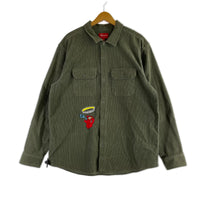 長袖シャツ 21AW GONZ CORDUROY WORK SHIRT カーキ (L) L グリーン