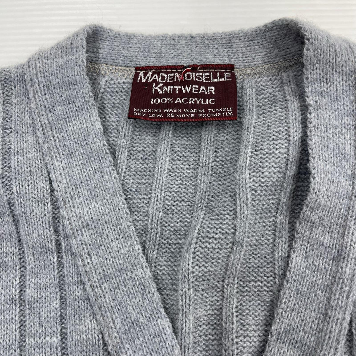 カーディガン 70s MADEMOISELLE アクリル グレー グレー