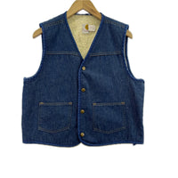 長袖シャツ Carhartt 70s デニムベスト ボアライナー 紺 (M) M ネイビー