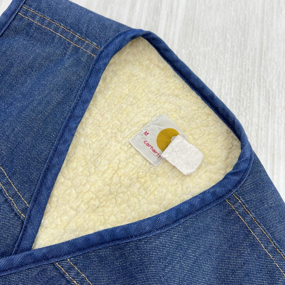 長袖シャツ Carhartt 70s デニムベスト ボアライナー 紺 (M) M ネイビー