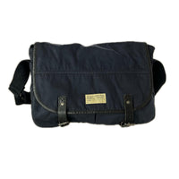 ショルダーバッグ RRL レザー×キャンバス ショルダーバッグ ネイビー×ブラック