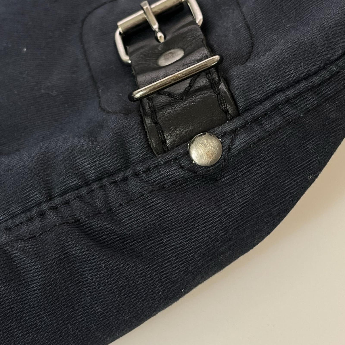 ショルダーバッグ RRL レザー×キャンバス ショルダーバッグ ネイビー×ブラック