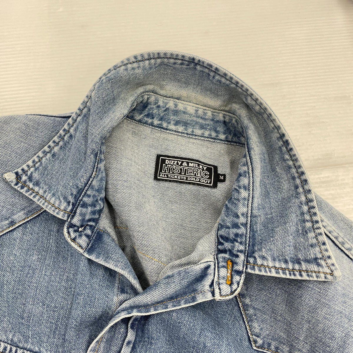 長袖シャツ SUPER FUZZ刺繍 ウエスタンデニムシャツ(M) M ブルー