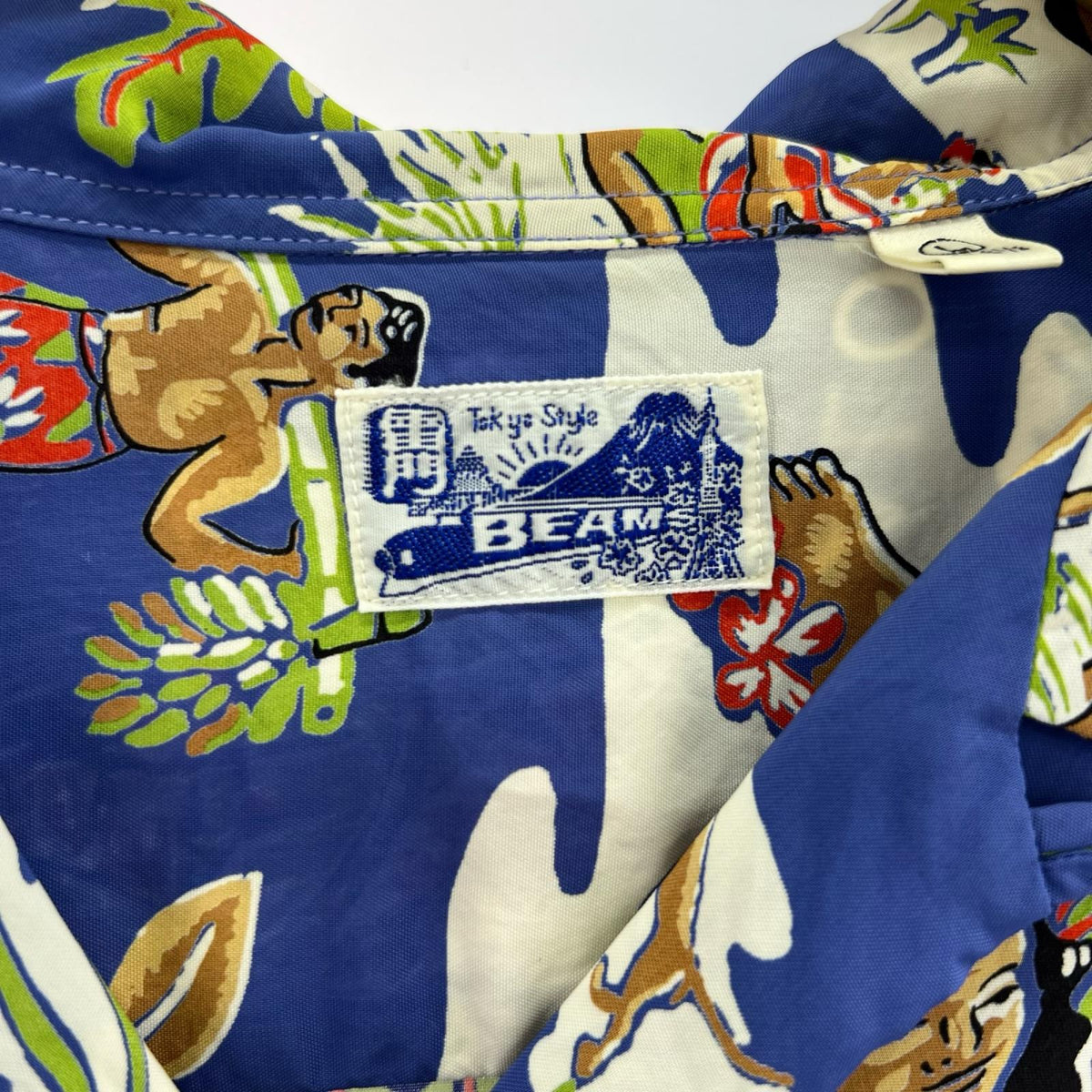 半袖シャツ ×BEAMS LUAU アロハシャツ L ブルー
