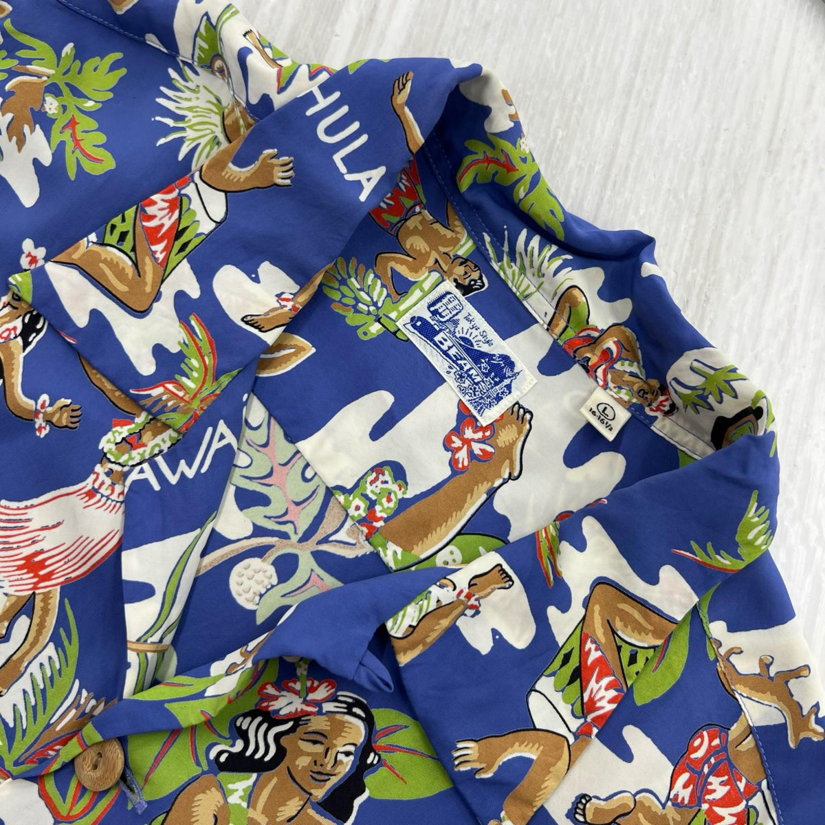 半袖シャツ ×BEAMS LUAU アロハシャツ L ブルー
