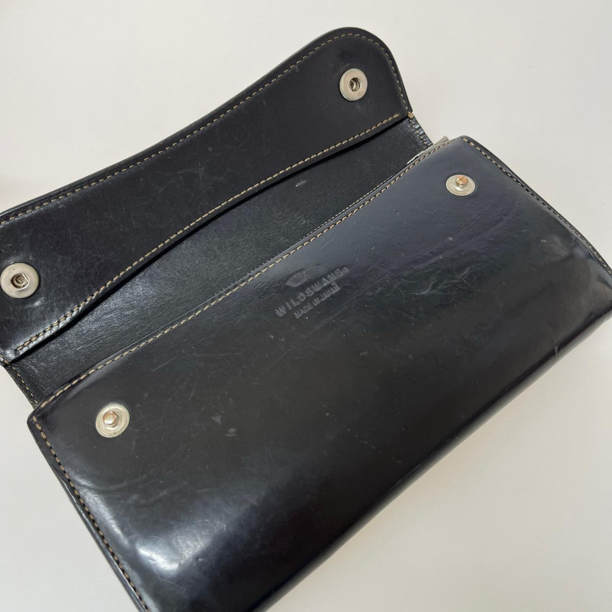 長財布 WILDSWANS WAVE 王冠ロゴ サドルプルアップ ブラック ブラック