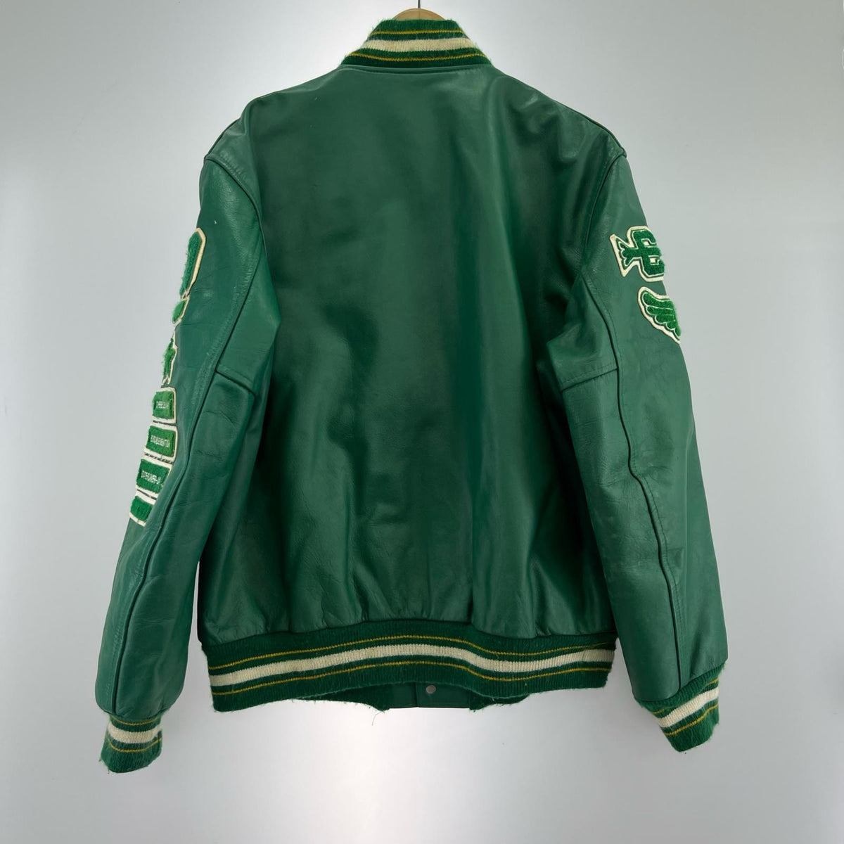 ブルゾン general sports USA製 オールレザースタジャン 緑 (M) M グリーン