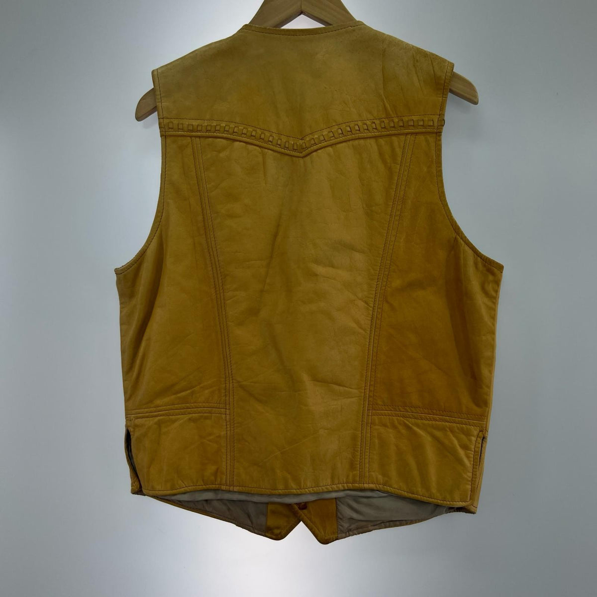 長袖シャツ schott RANCHER レザージレ キャメル ブラウン