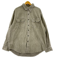 長袖シャツ GAP 00s フラポケ コーデュロイシャツ グレージュ L グレー