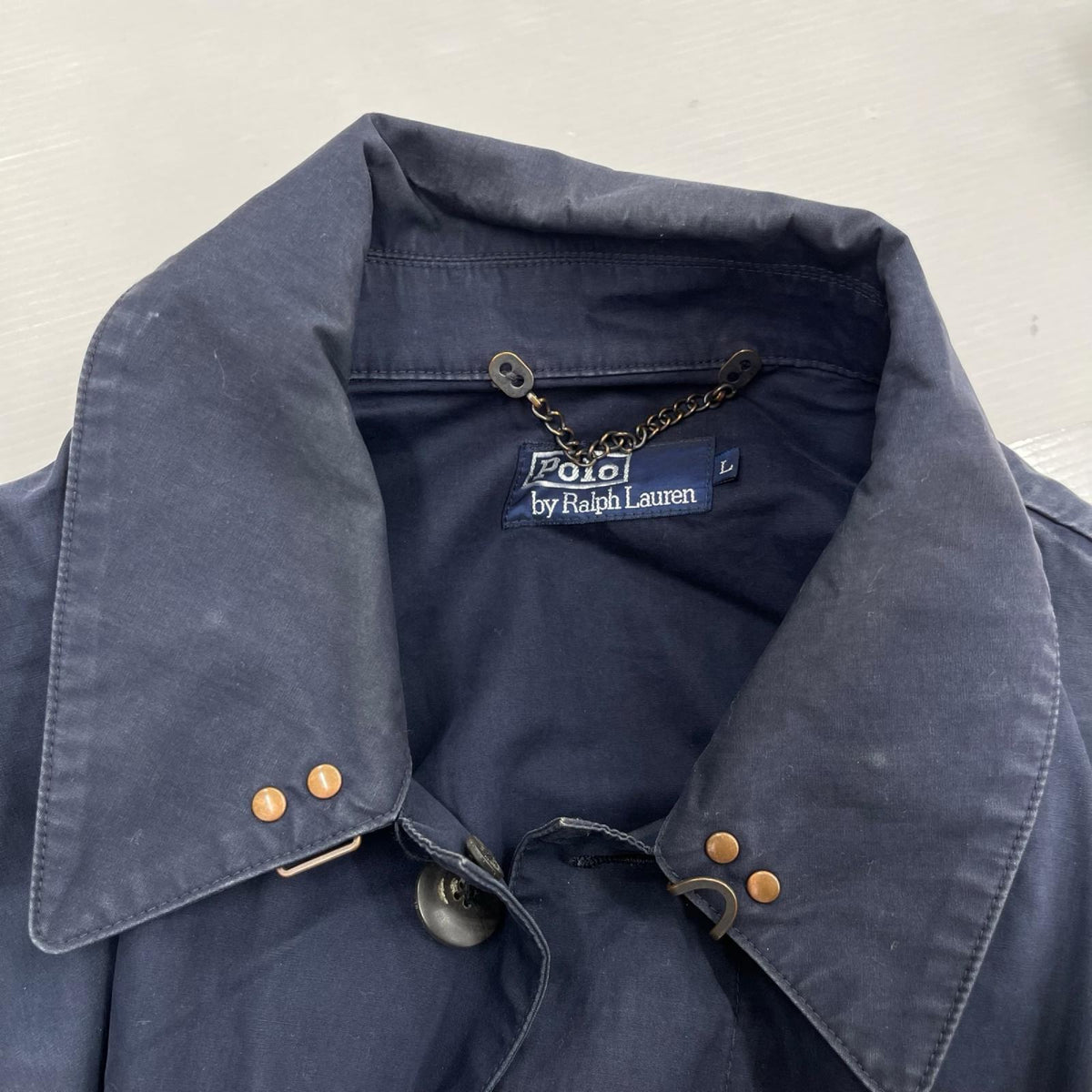 ジャケット POLO RALPH LAUREN インパクト21 コットン ステンカラーコート L ネイビー L ネイビー