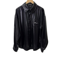 長袖シャツ 26SS SCRIPT LOGO COATING SHIRT 黒 (M) M ブラック