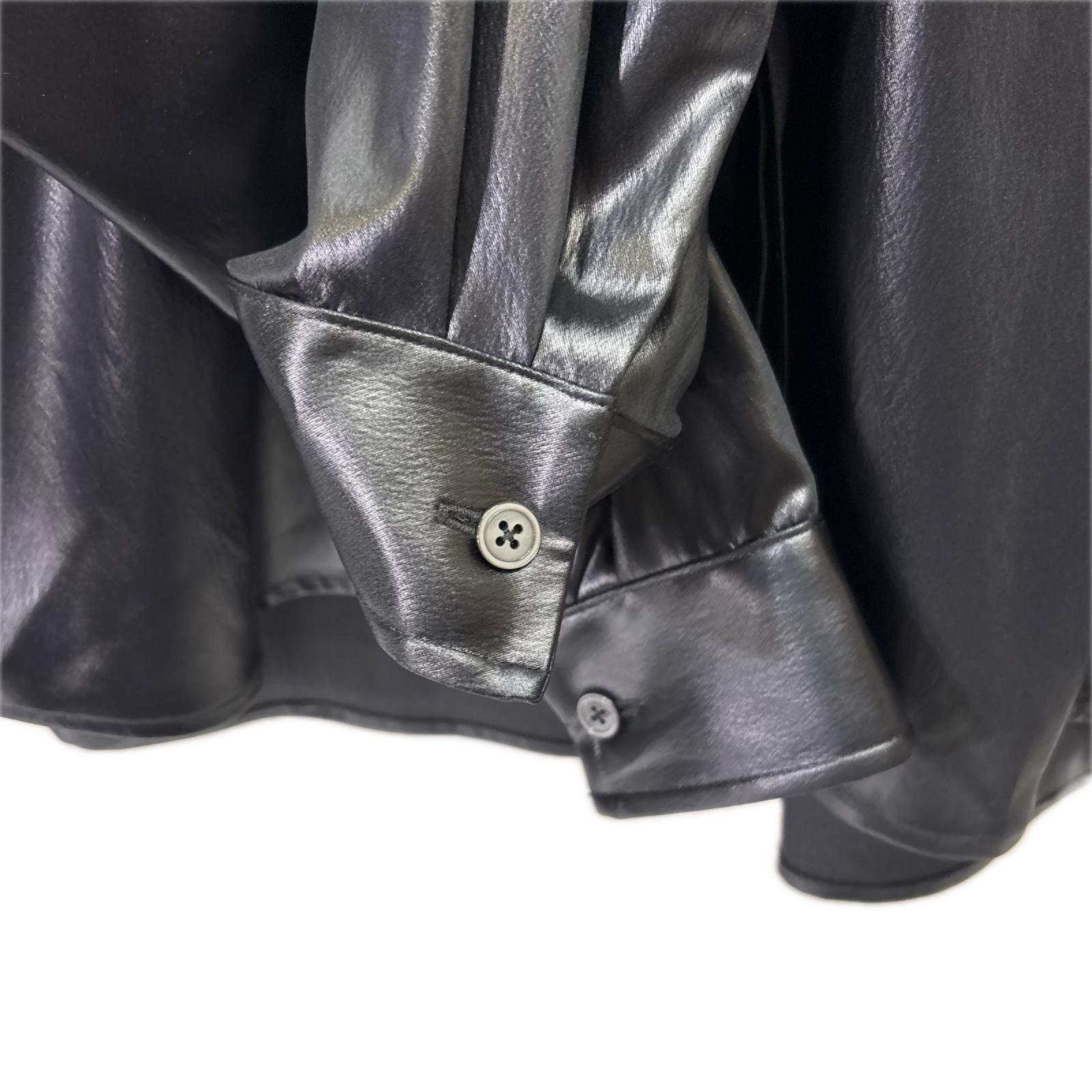 長袖シャツ 26SS SCRIPT LOGO COATING SHIRT 黒 (M) M ブラック