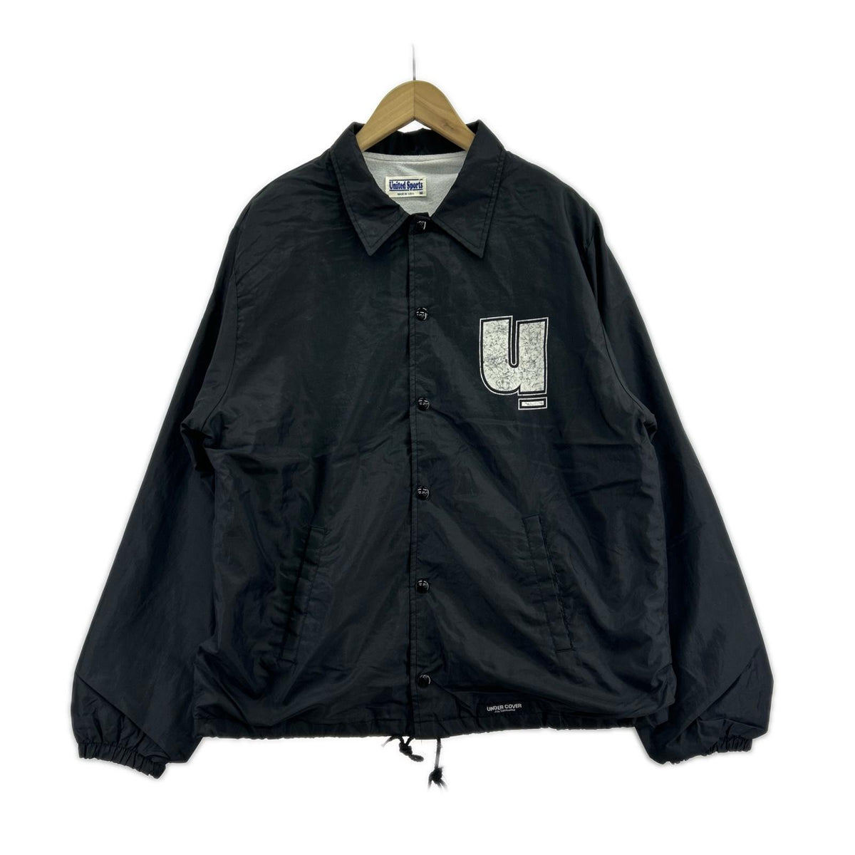 ジャケット 90s 初期 United Sport製 Uロゴ コーチジャケット (M) M ブラック