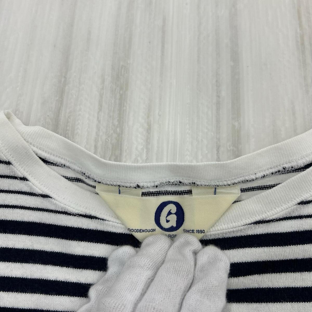 半袖Tシャツ ボーダー L/S (L) ホワイト×ネイビー L