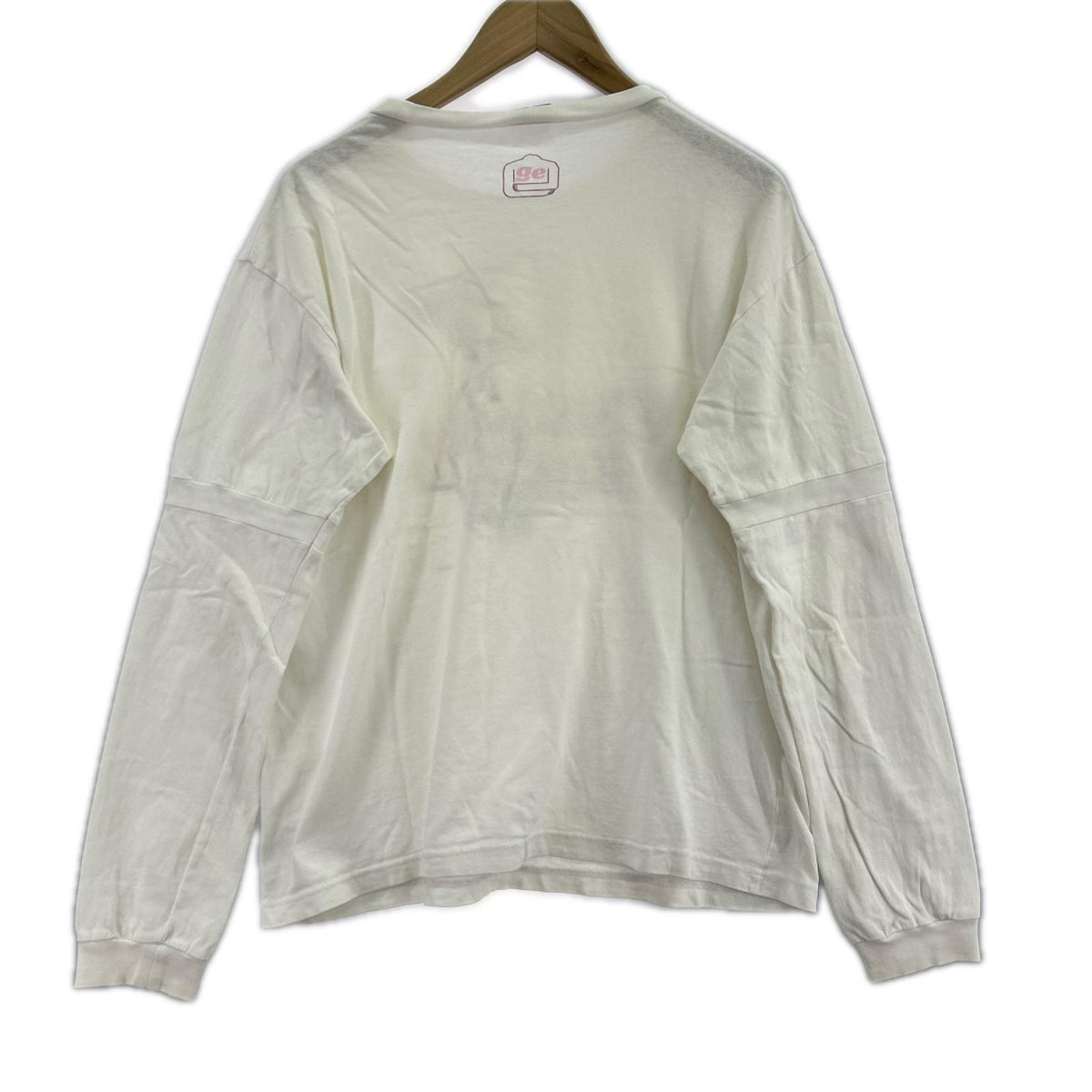 長袖Tシャツ 02年 土偶 L/S Tee (M) ホワイト×ピンク M ホワイト