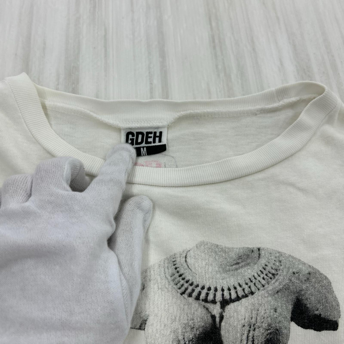 長袖Tシャツ 02年 土偶 L/S Tee (M) ホワイト×ピンク M ホワイト