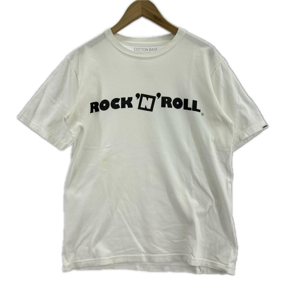半袖Tシャツ 00s COTTON BASE ROCK'N'ROLL Tシャツ(M) ホワイト M ホワイト