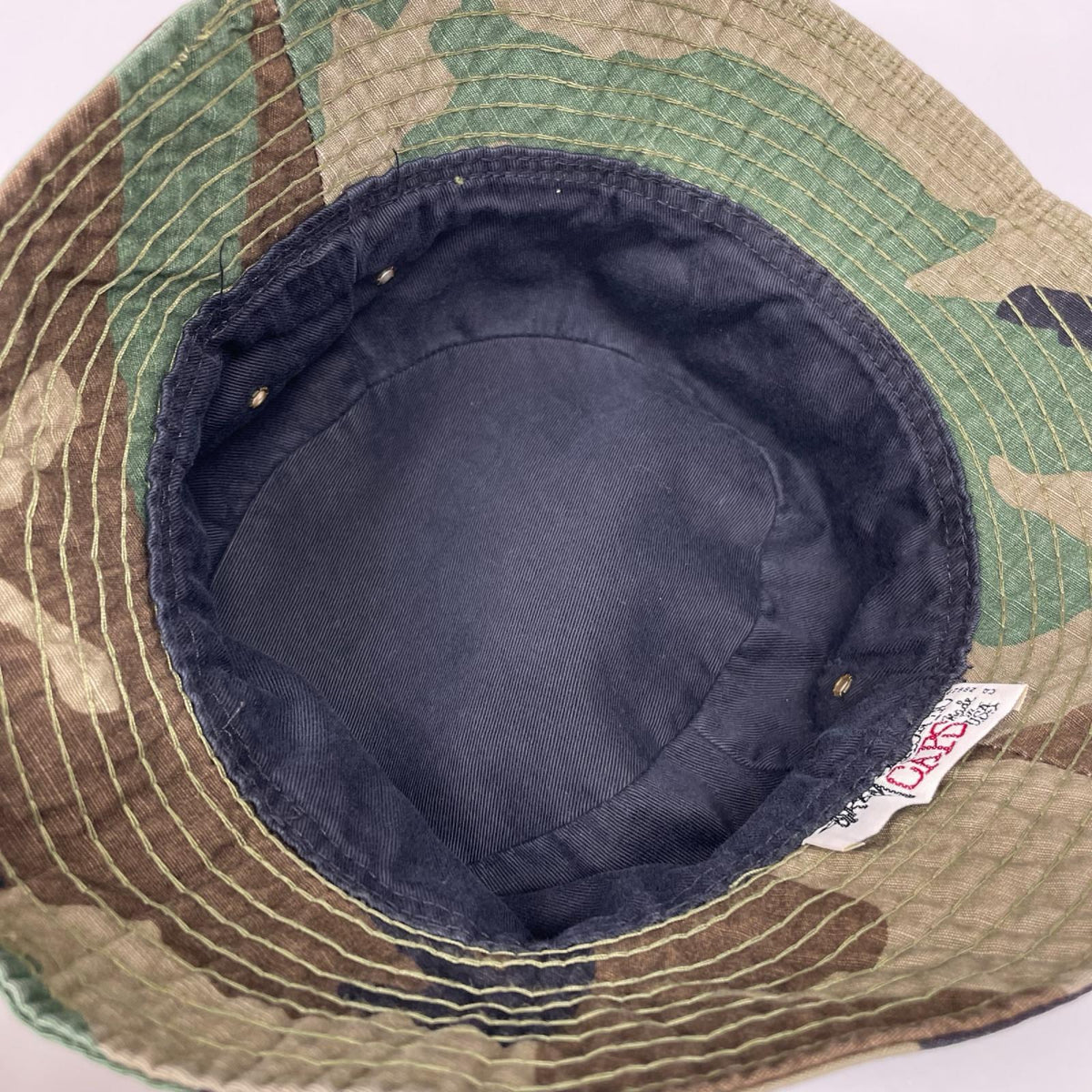 ハット 90s 白タグ期 USA製 STUSSY ROOTS バケットハット 迷彩/カモ マルチカラー