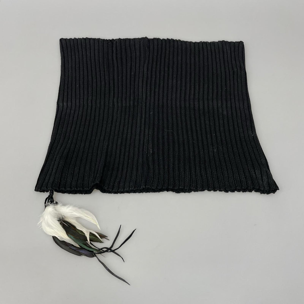 その他アクセサリー スカル フェザー スヌード 黒 ベタつき有 ブラック
