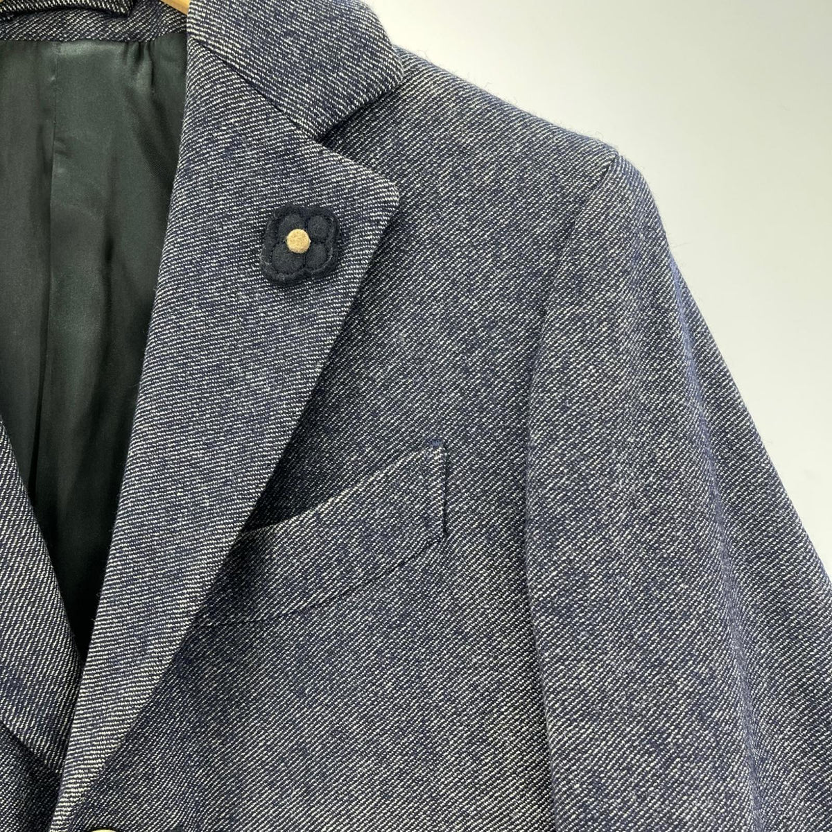 ジャケット LARDINI チェスターコート 44 ネイビー 44 ネイビー