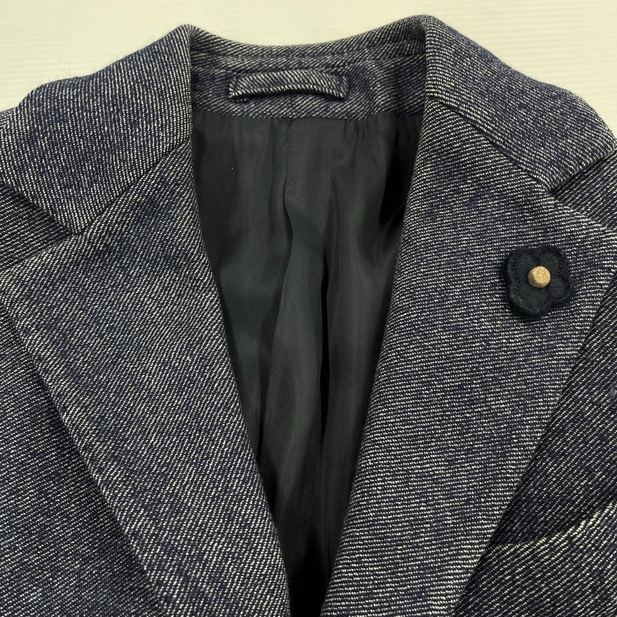 ジャケット LARDINI チェスターコート 44 ネイビー 44 ネイビー