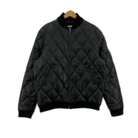 レザージャケット シープスキン キルティングレザーダウンジャケット BLK L L ブラック