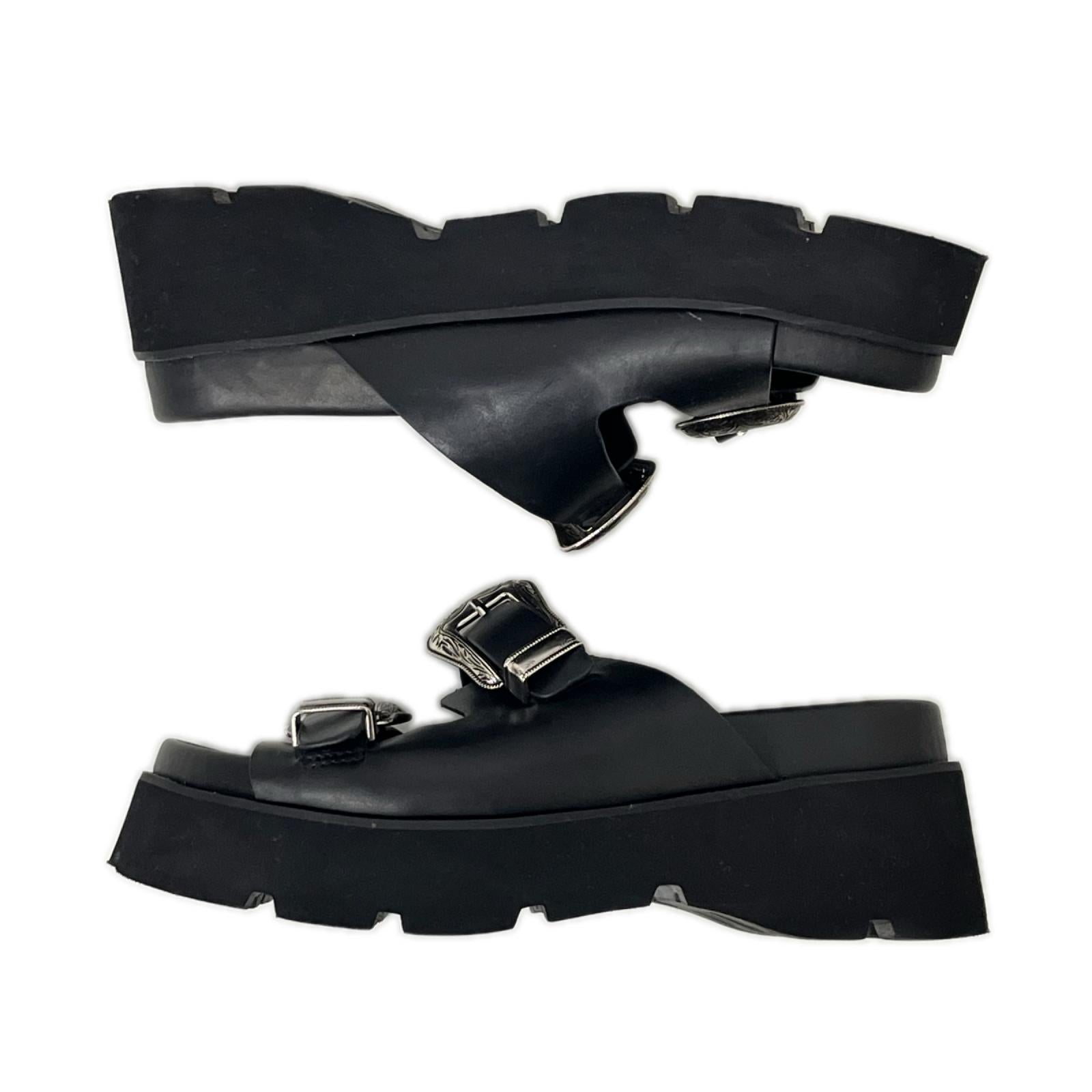 サンダル AMERI MEDI WESTERN BUCKLE SANDALS sizeM M ブラック