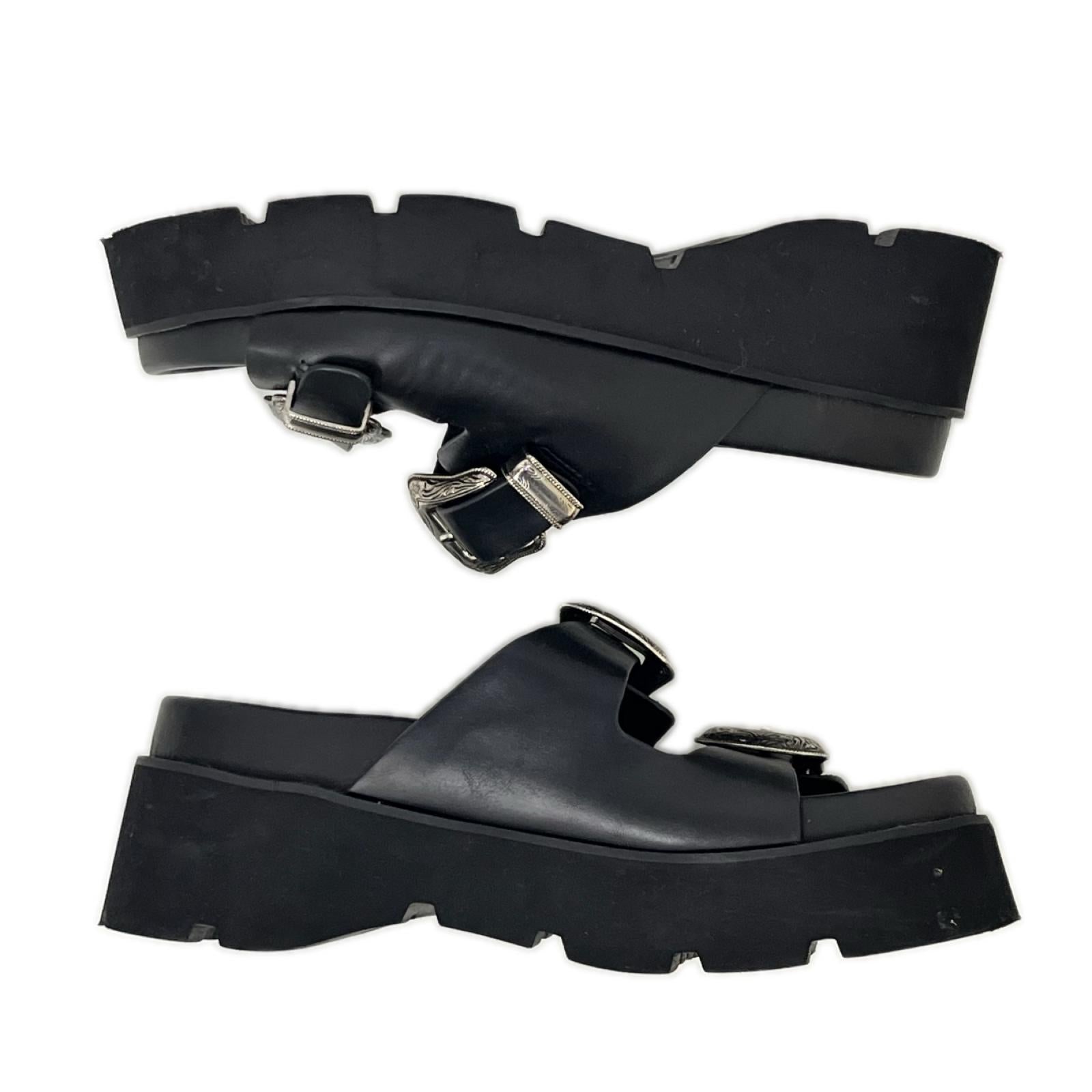 サンダル AMERI MEDI WESTERN BUCKLE SANDALS sizeM M ブラック