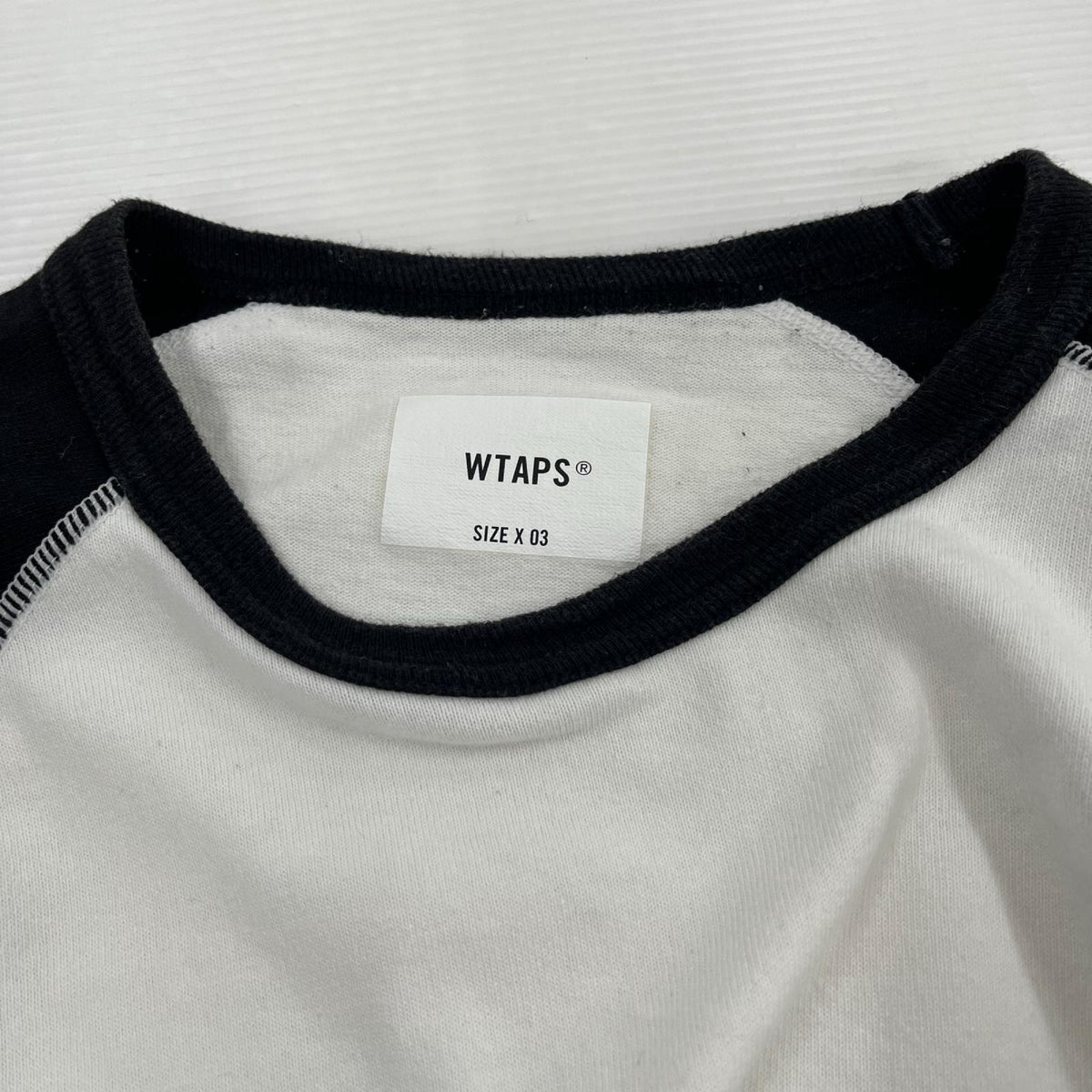 長袖Tシャツ WTAPS IAN / LS COTTON ラグランカットソー 03 ホワイト×ブラック